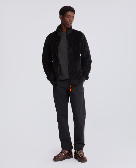 TECHNICAL FABRIC HIGH LOFT FLEECE - BLACK - ASPESI