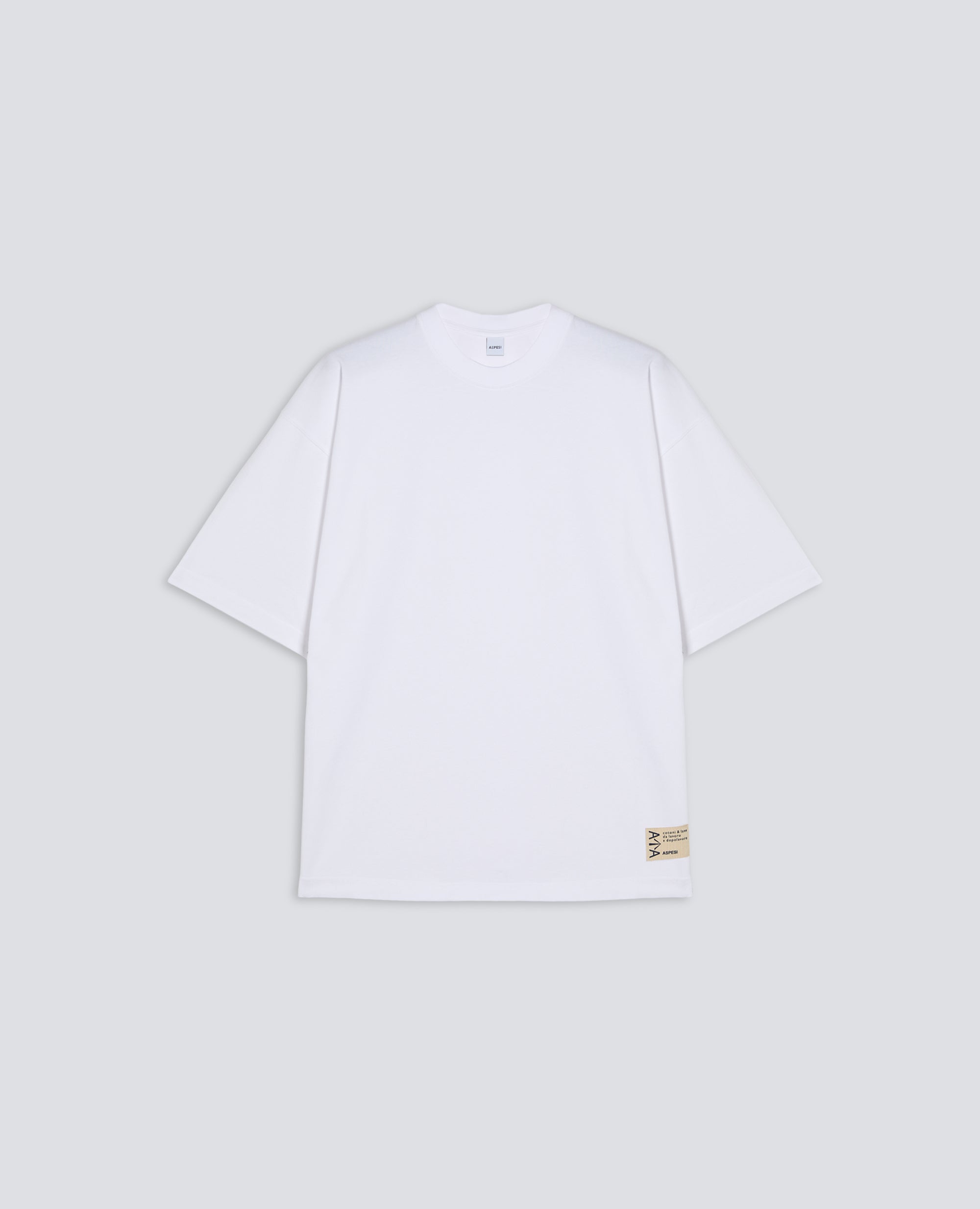 T-SHIRT IN JERSEY DI COTONE TINTO CAPO - BIANCO - ASPESI