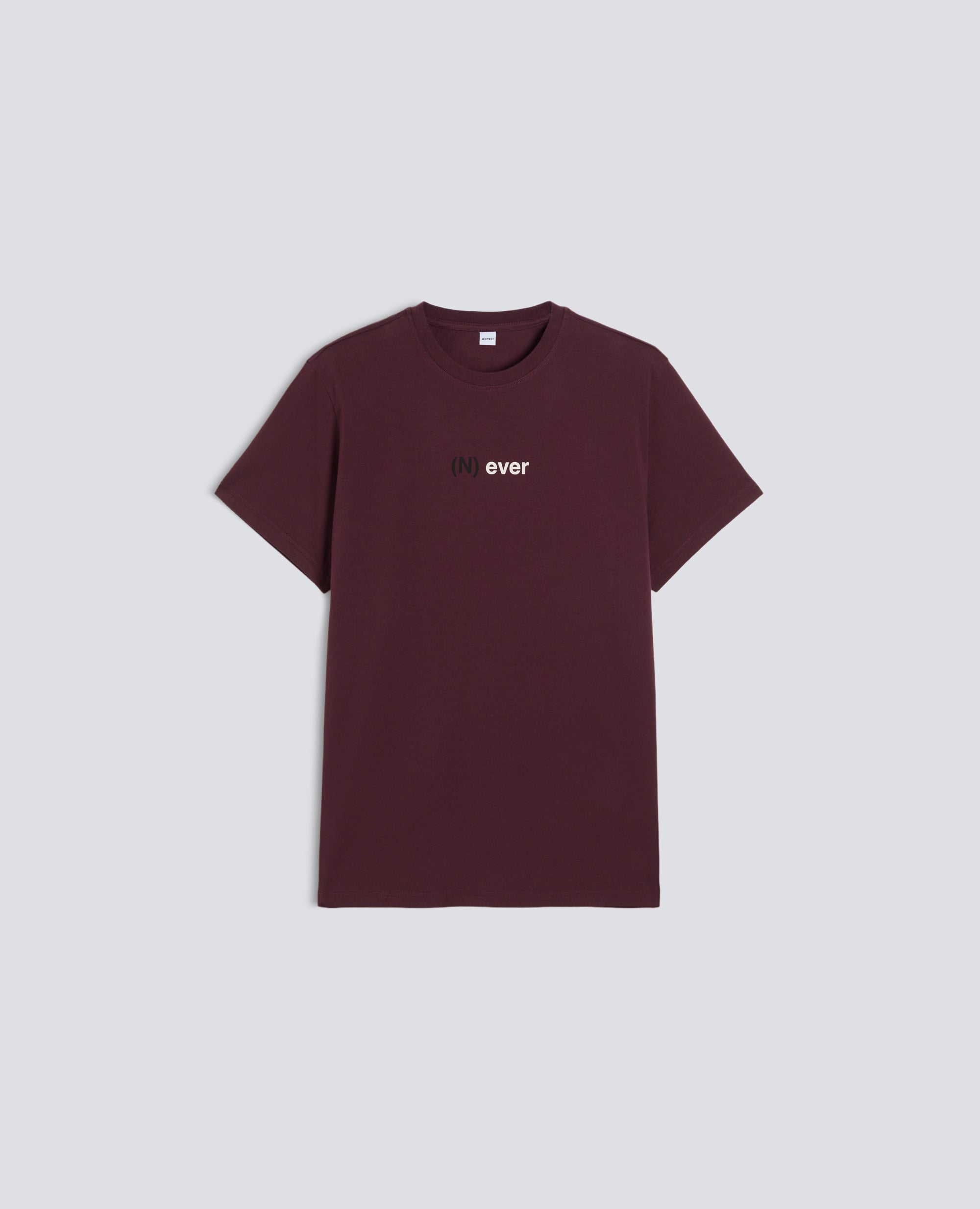 T-SHIRT IN JERSEY DI COTONE CON STAMPA -NEVER- - BORDO - ASPESI