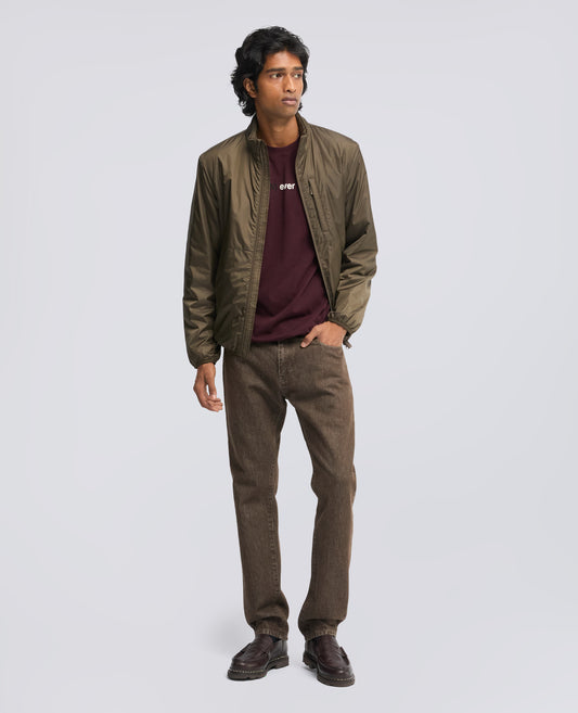 T-SHIRT IN JERSEY DI COTONE CON STAMPA -NEVER- - BORDO