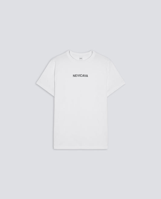 T-SHIRT IN JERSEY DI COTONE CON STAMPA -NEVICAVA- - BIANCO