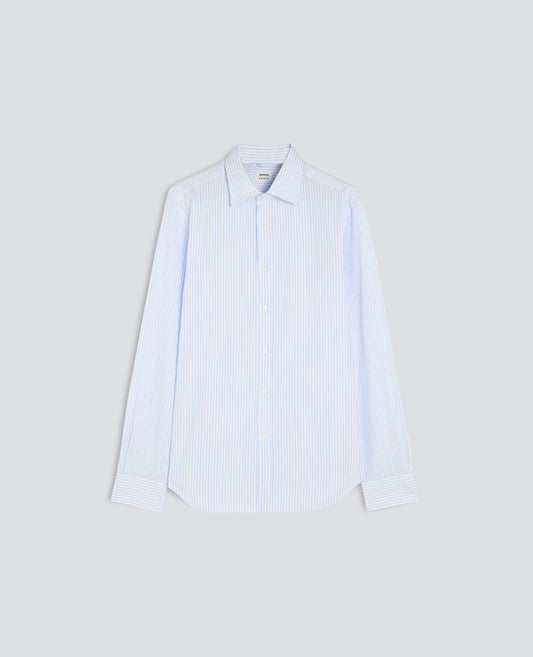 SERGE STRIPED COTTON POPLIN SHIRT - LIGHT BLUE - ASPESI