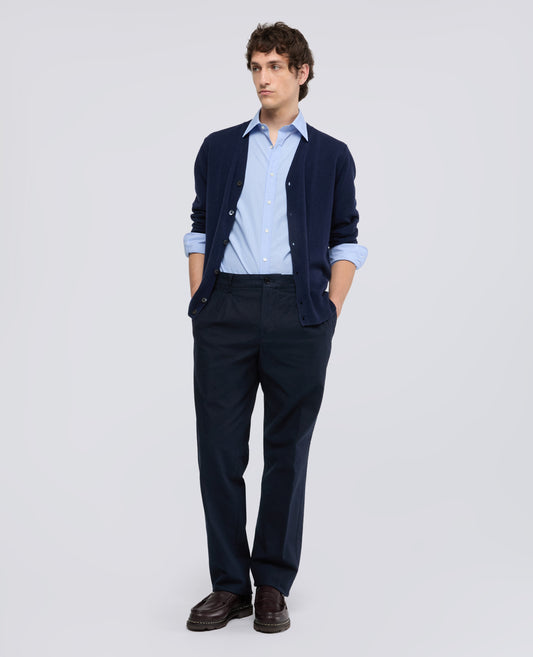 CHEMISE SERGE EN POPELINE DE COTON RAYE - AZZURRO - ASPESI