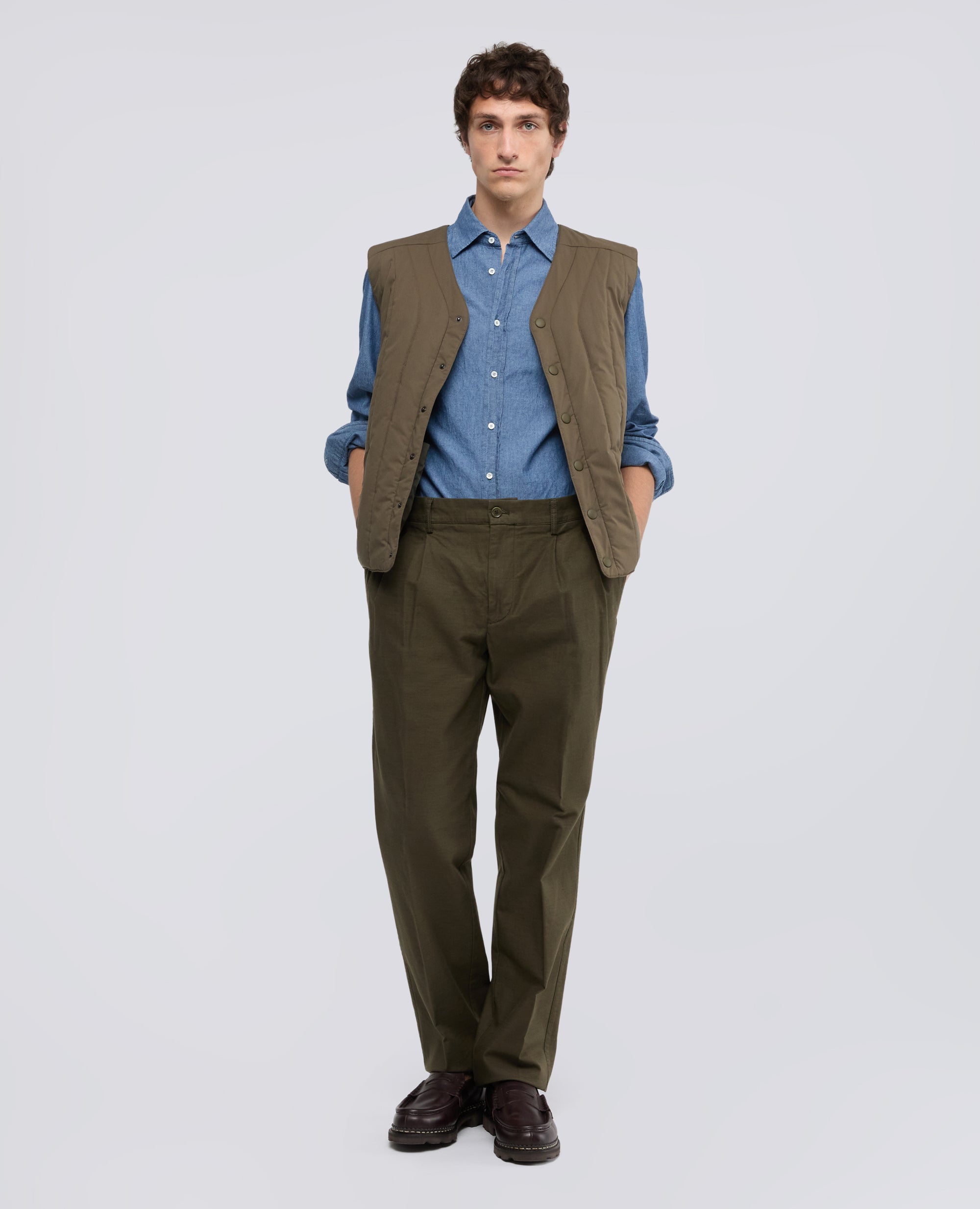 CAMICIA IN CHAMBRAY DI COTONE GIAPPONESE - DENIM MEDIO - ASPESI