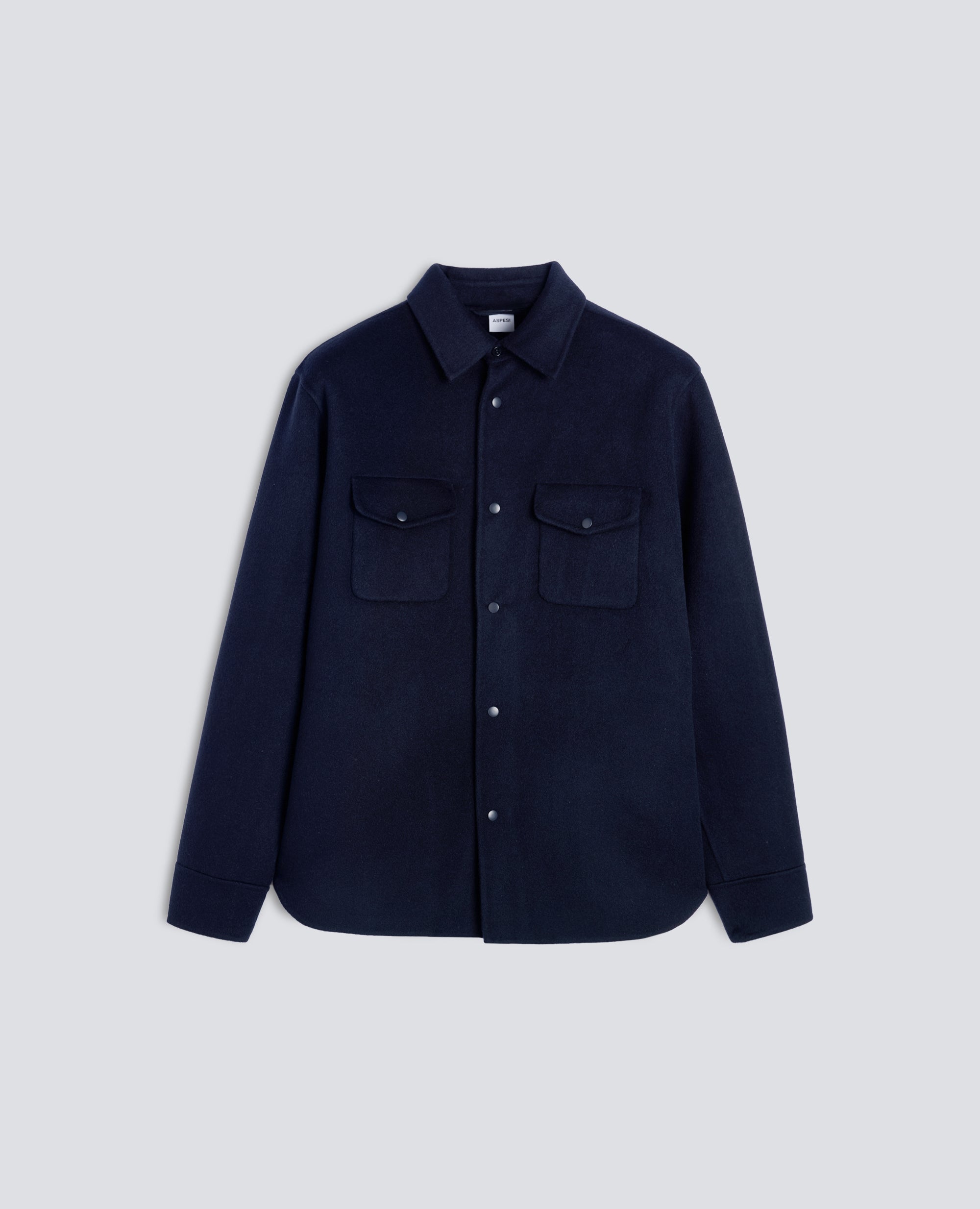 DOUBLE-FACED WOOL -13- SHIRT - BLUE - ASPESI