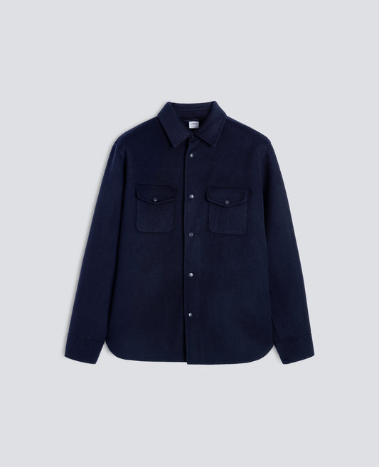 CAMISA -13- EN DOBLE DE LANA - AZUL - ASPESI