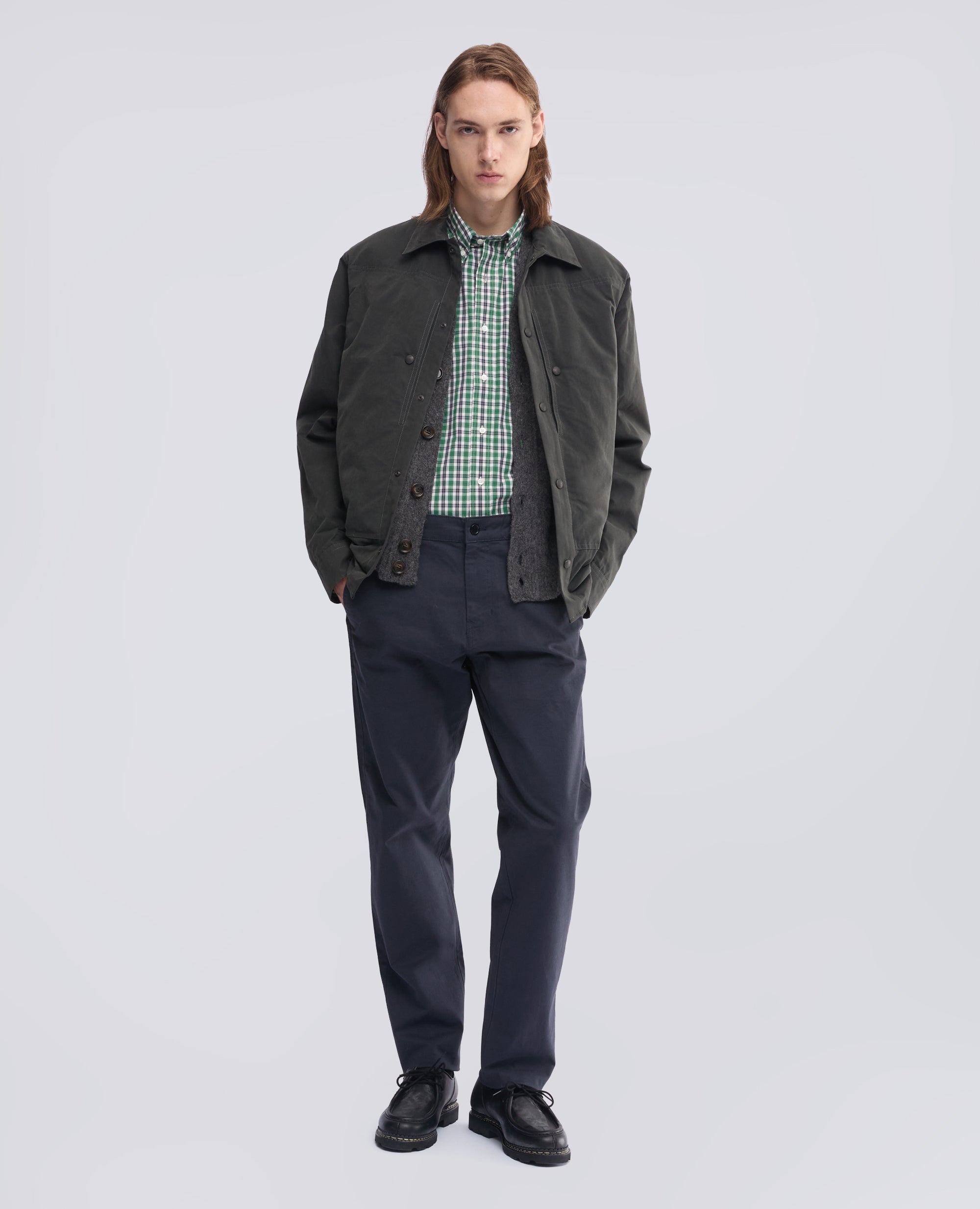 CAMICIA IN COTONE OXFORD CON COLLO BUTTON DOWN - VERDE - ASPESI
