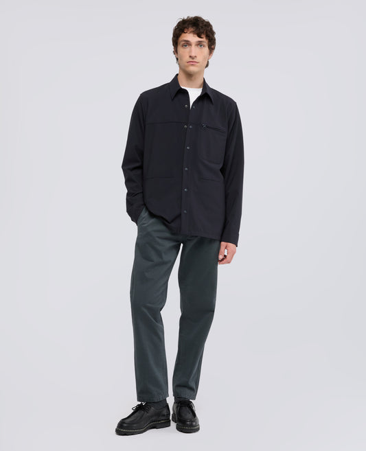 CAMICIA SFODERATA IN FLANELLA TECNOLANA COMFORT - AZUL