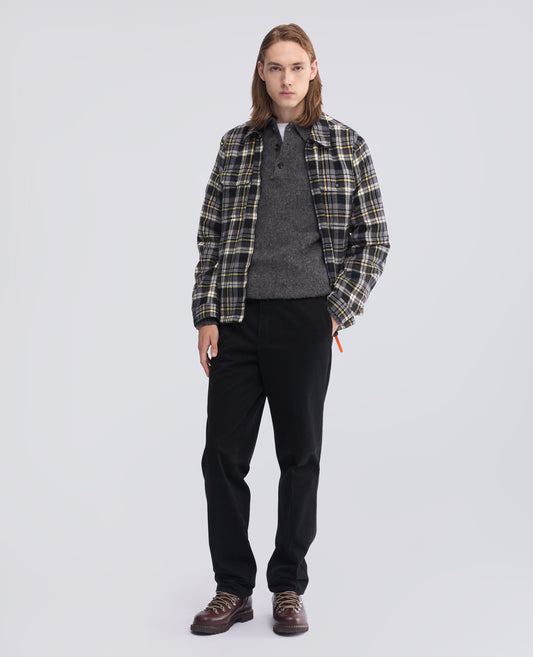 BRUSHED COTTON CHECK FLANNEL SHIRT LINED IN NYLON, REVERSIBLE - MULTICOLOR - ASPESI