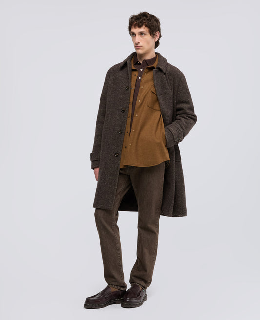 CAMICIA IN FLANELLA DI LANA COMFORT - MARRONE - ASPESI