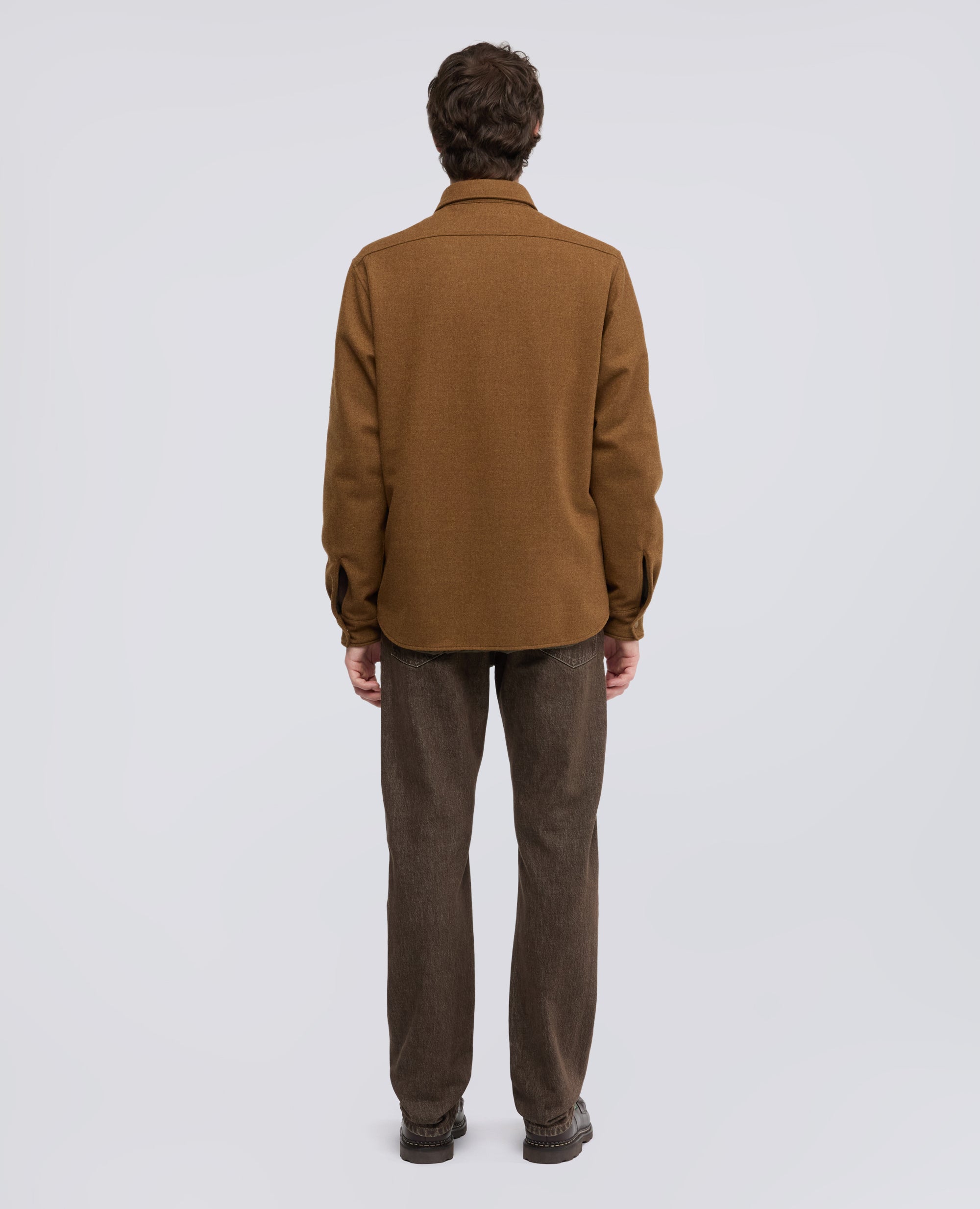 CAMICIA IN FLANELLA DI LANA COMFORT - MARRONE - ASPESI