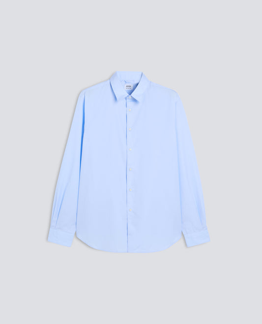 CAMICIA IN POPELINE DI COTONE SUPER FINE - BLEU CIEL
