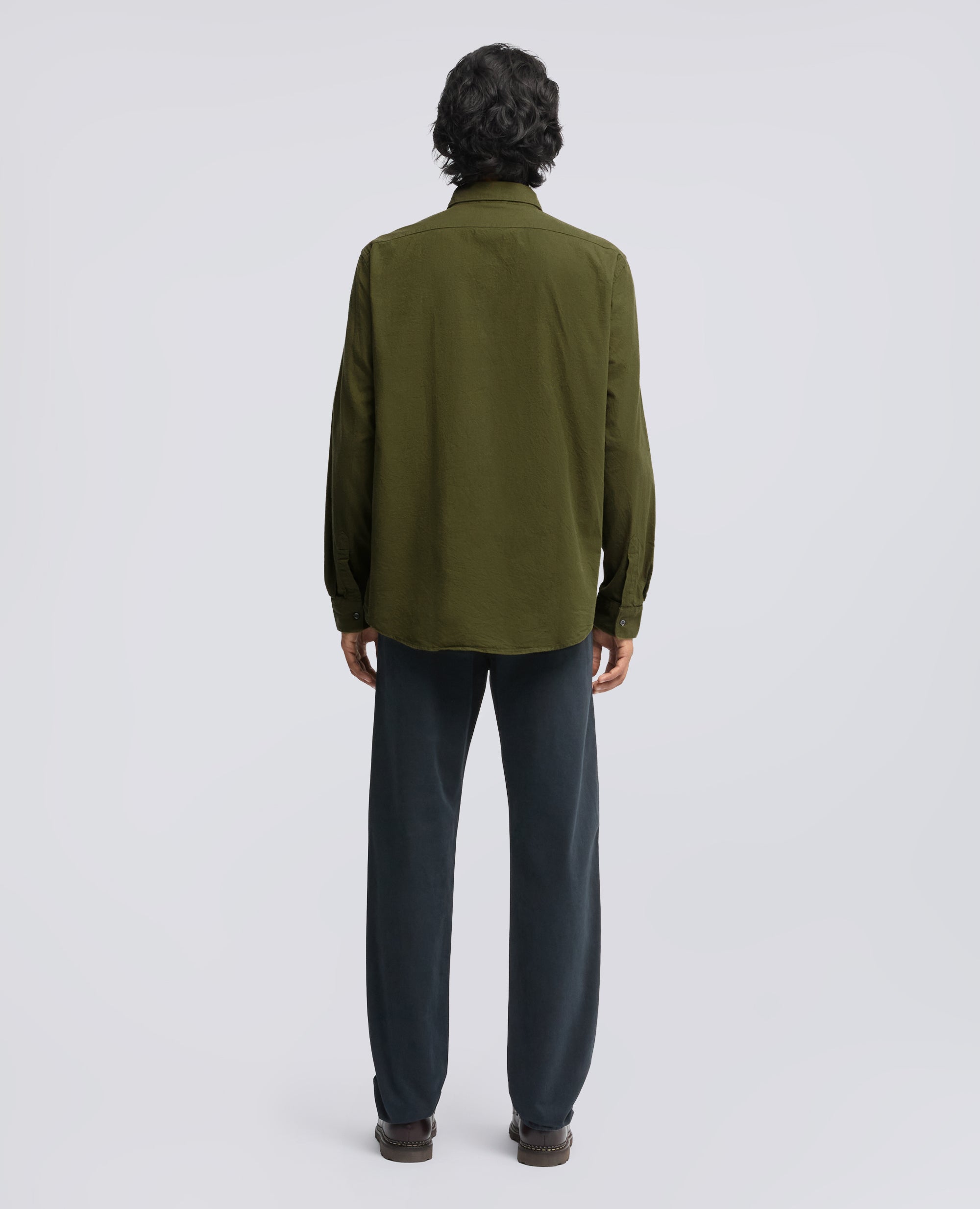 CAMICIA IN LEGGERA FLANELLA DI COTONE - MILITAIRE - ASPESI