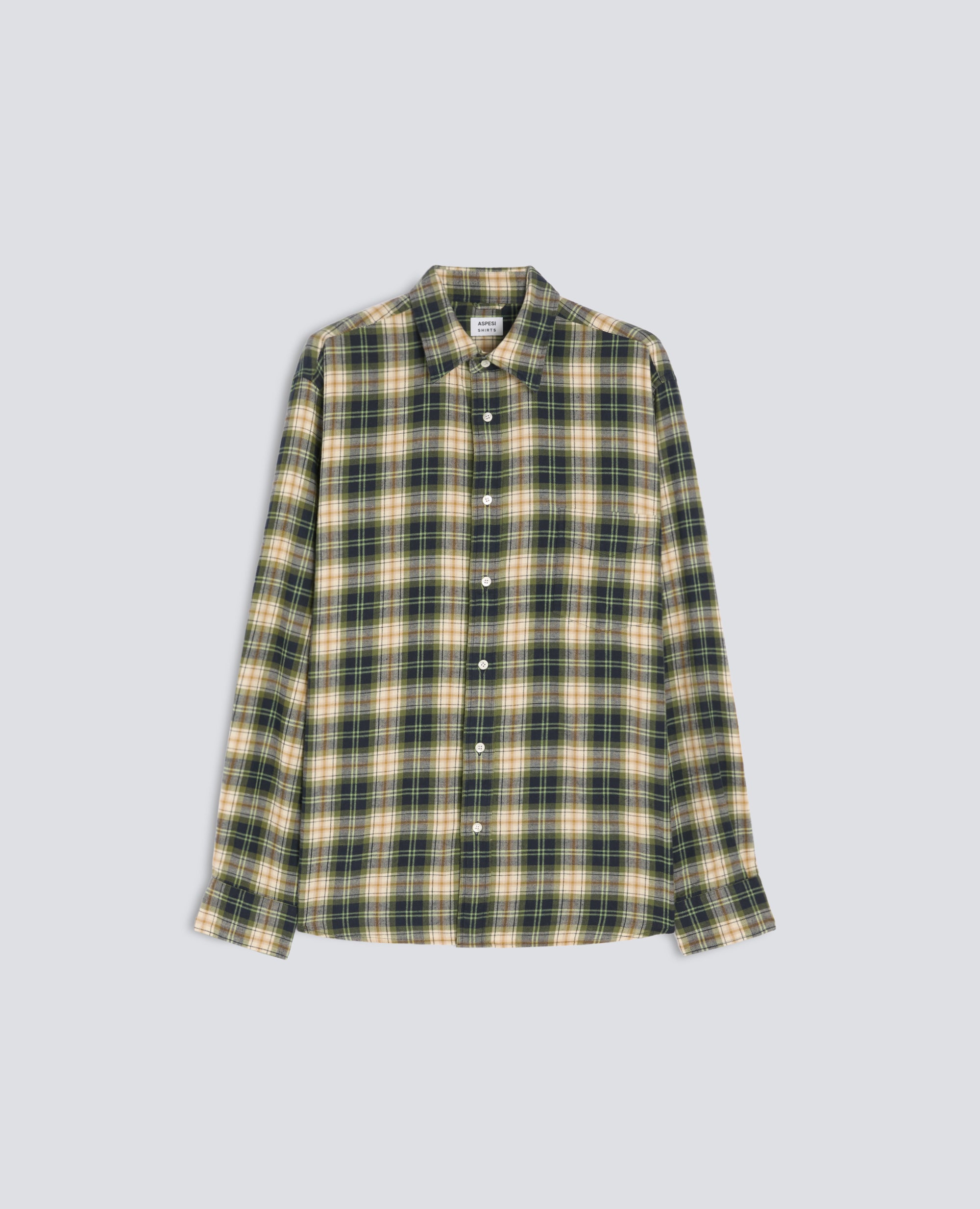 CAMICIA IN FLANELLA DI COTONE - VERDE - ASPESI