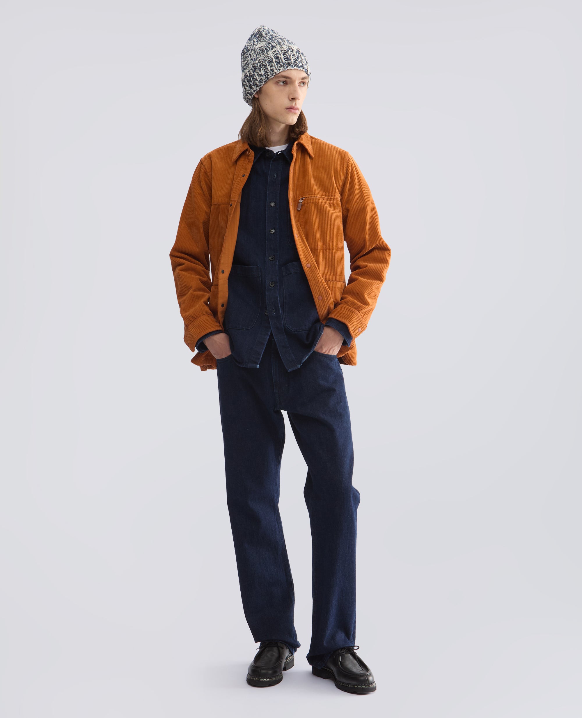 CAMICIA UTILITY IN DENIM DI COTONE - BLU - ASPESI