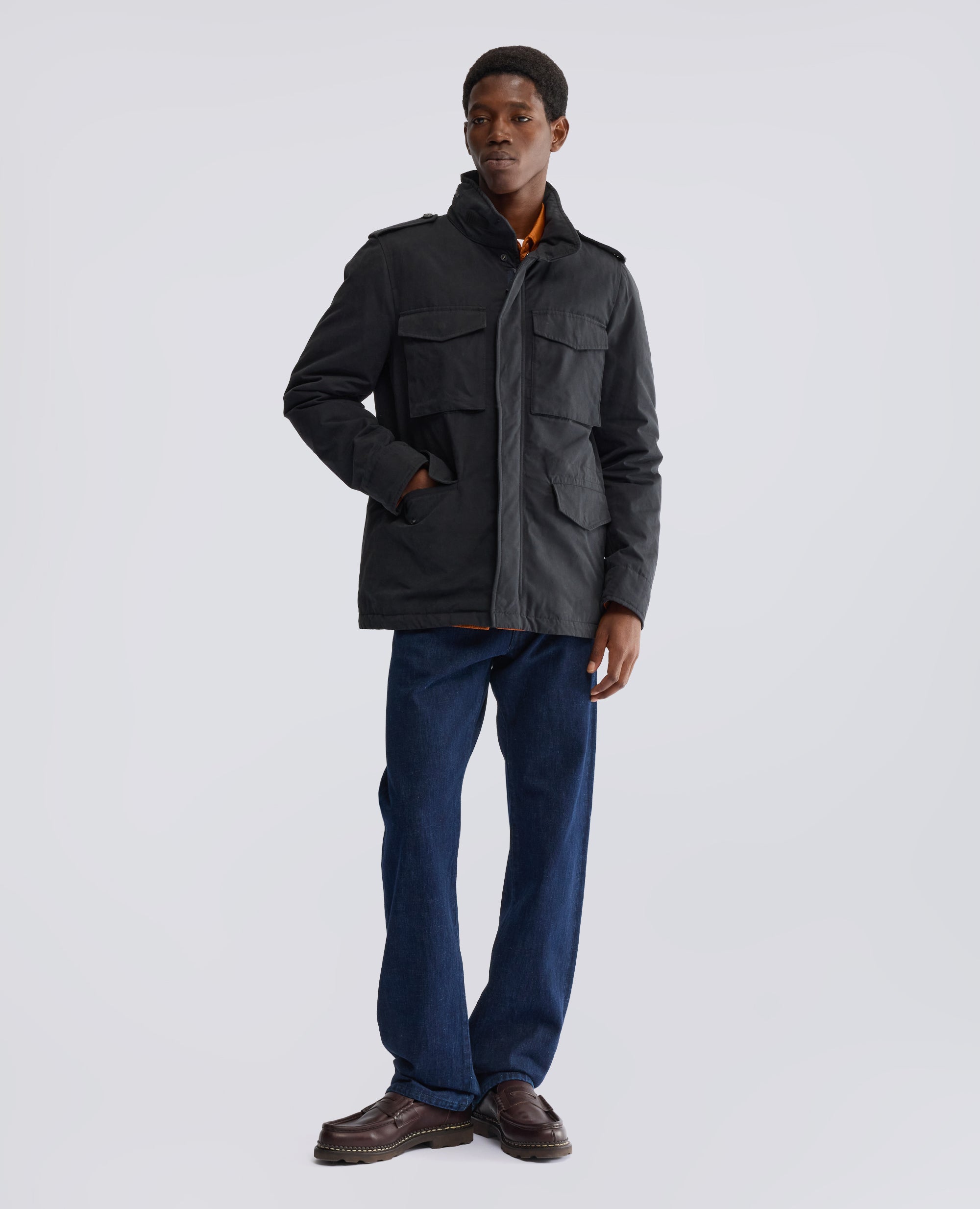 MINI FIELD JACKET IN TELA DRY WAX CON OVATTA THERMORE® - BLU - ASPESI