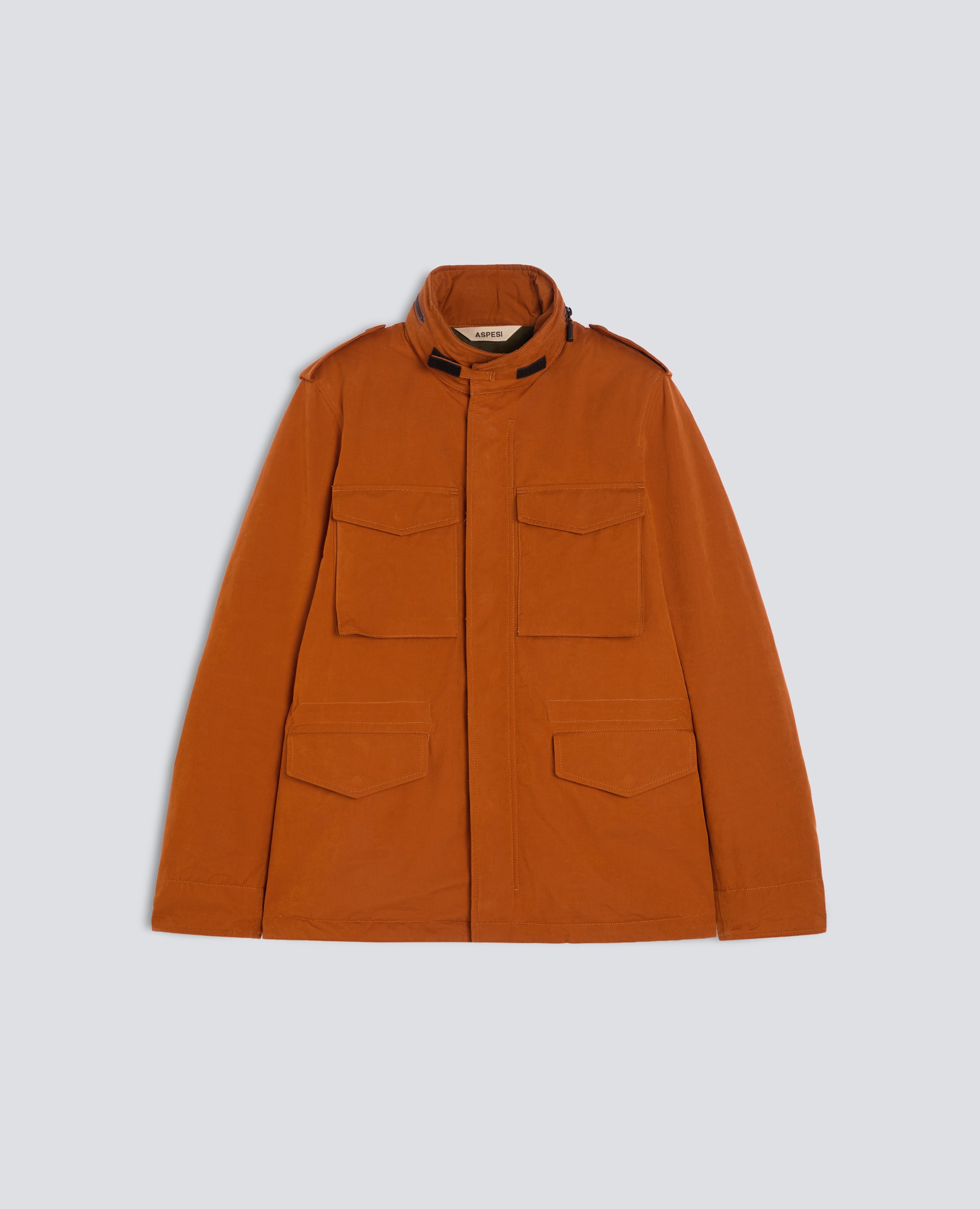 MINI FIELD JACKET IN TELA DRY WAX, IMBOTTITA CON OVATTA THERMORE - ARANCIO - ASPESI