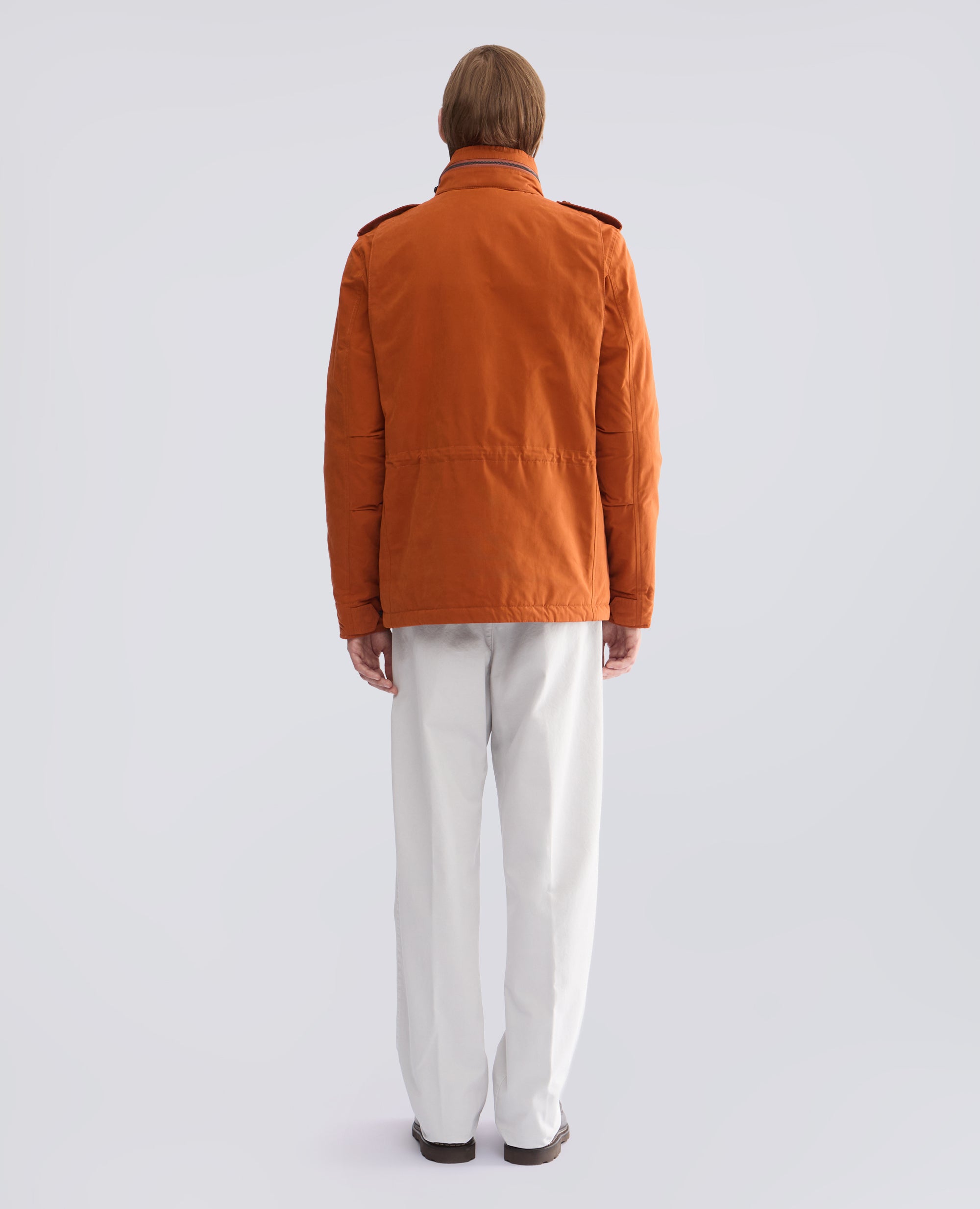MINI FIELD JACKET IN TELA DRY WAX, IMBOTTITA CON OVATTA THERMORE - ARANCIO - ASPESI