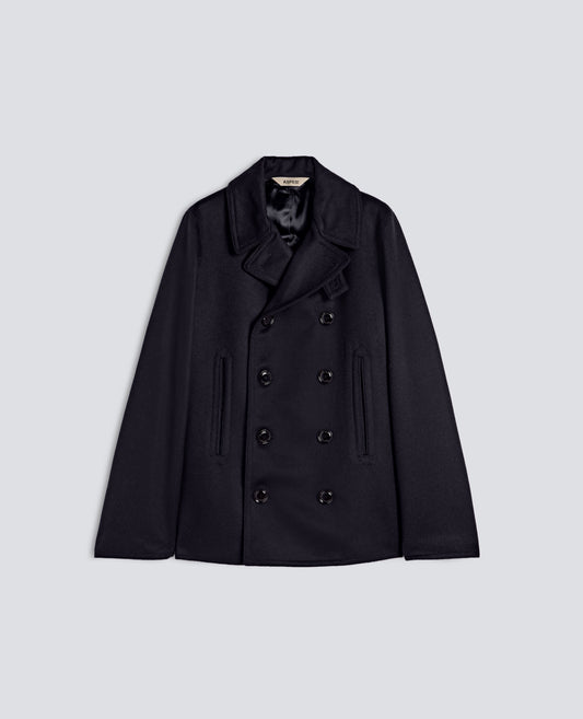 CABAN EN LODEN DE LAINE ET ALPAGA MATELASSE AVEC THERMORE - BLEU - ASPESI