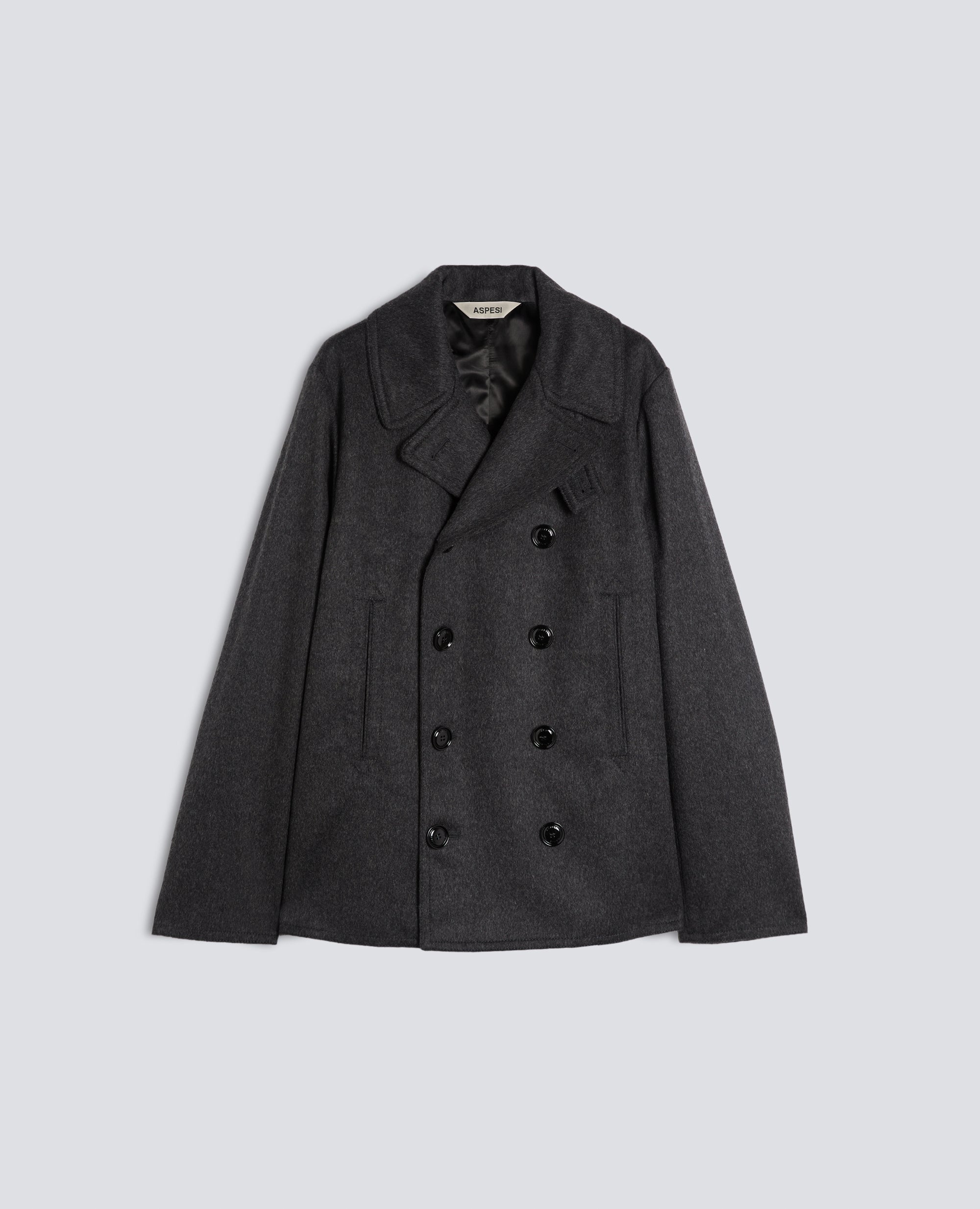 CHAQUETON EN LODEN DE LANA Y ALPACA ACOLCHADO CON THERMORE - GRIS - ASPESI