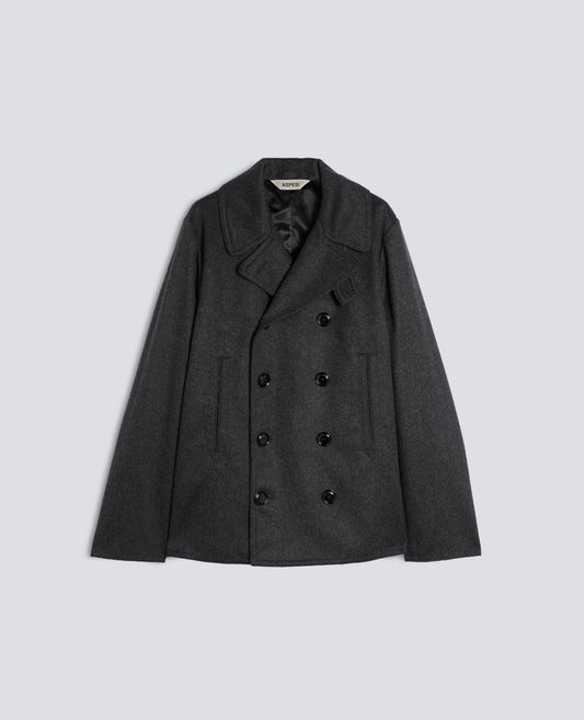 CABAN EN LODEN DE LAINE ET ALPAGA MATELASSE AVEC THERMORE - GRIS - ASPESI