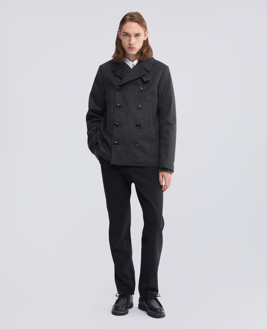 CABAN EN LODEN DE LAINE ET ALPAGA MATELASSE AVEC THERMORE - GRIS - ASPESI