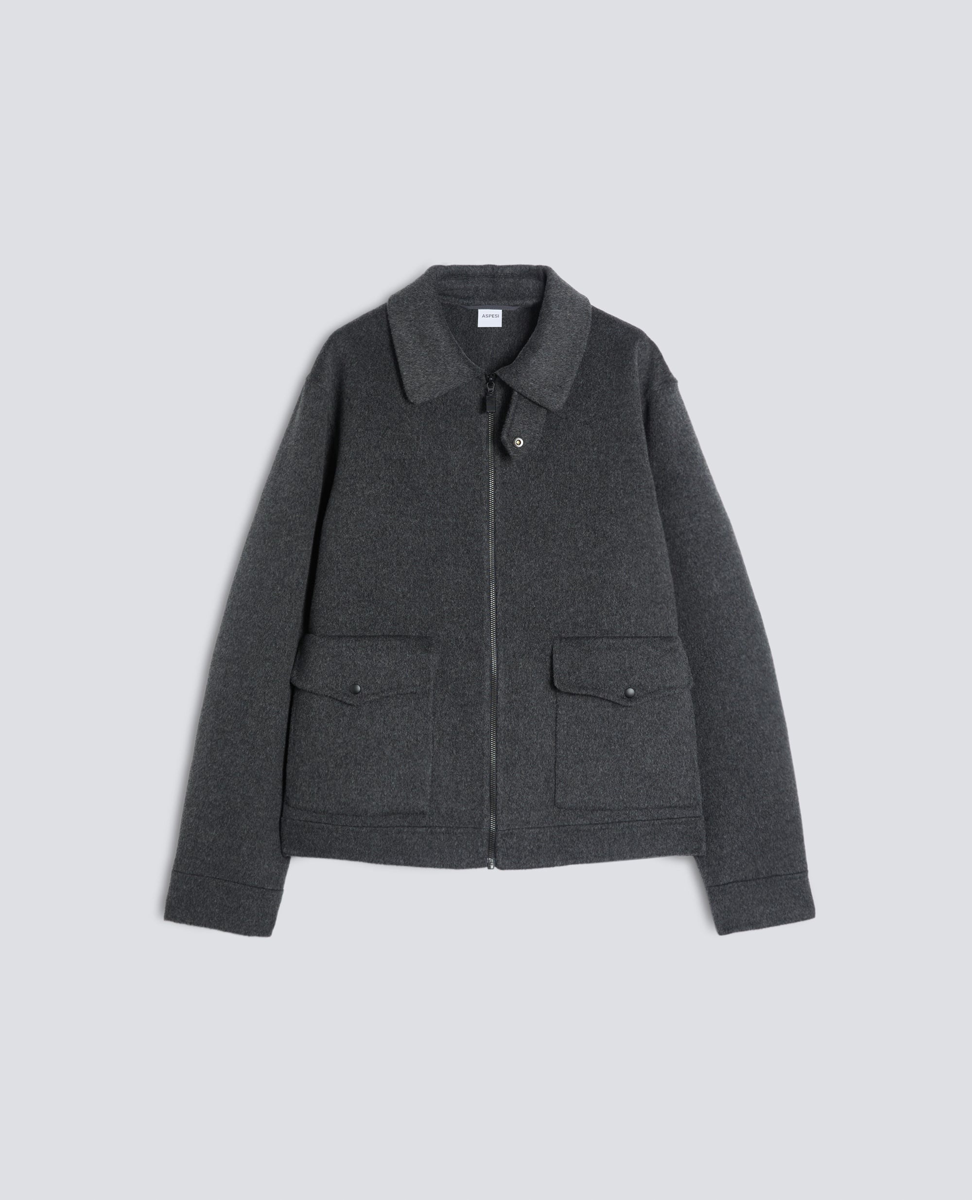 JACKE AUS DOUBLE-WOLLGEWEBE - GRAU - ASPESI