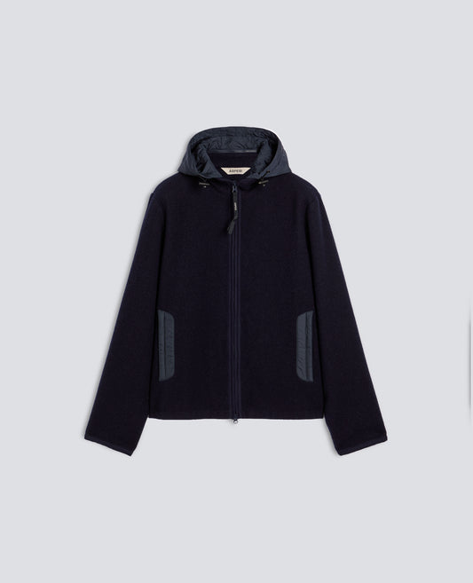 GIUBBOTTO IN SHETLAND DI PURA LANA VERGINE - NAVY