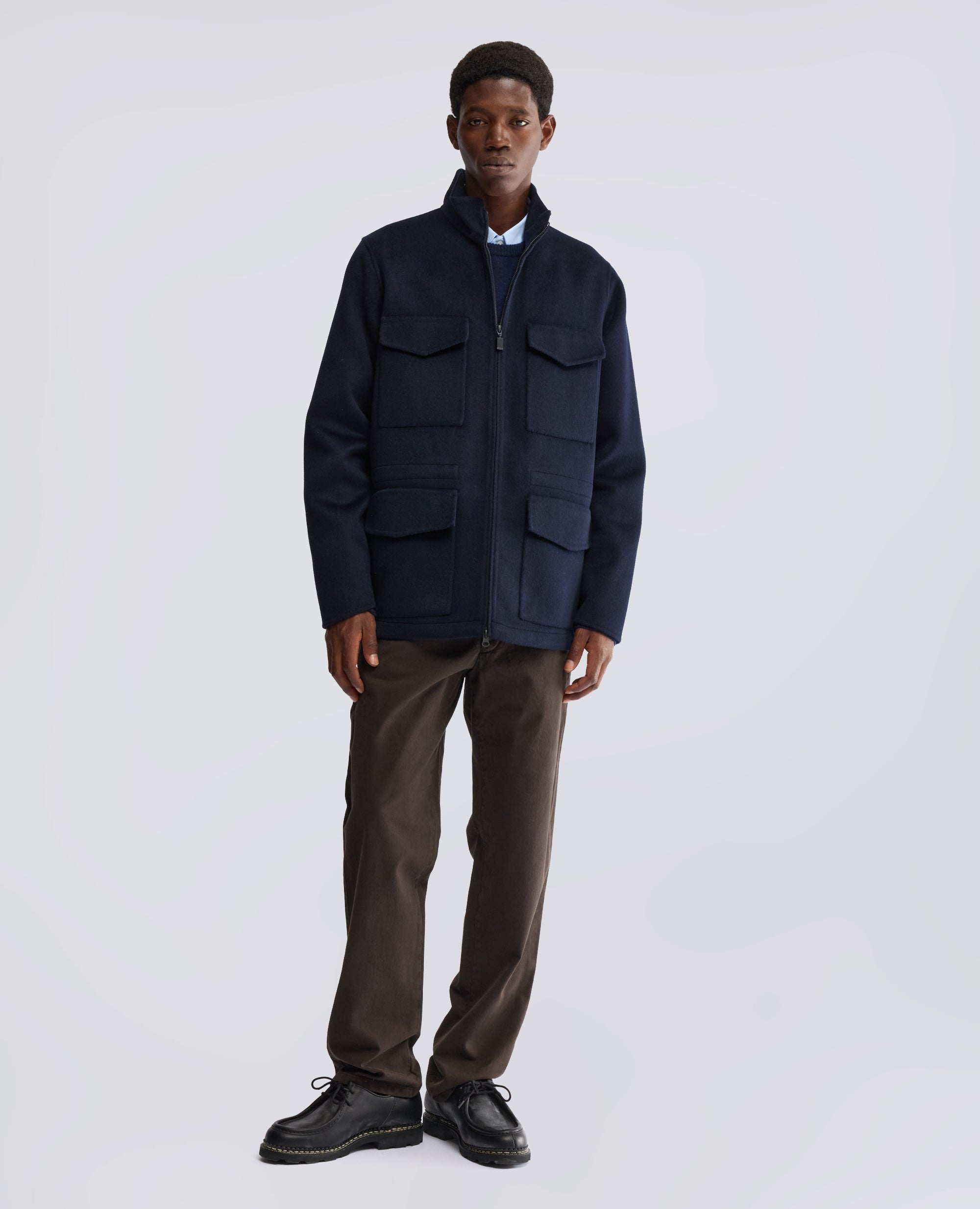 FELDJACKE NELSON AUS DOUBLE-WOLLGEWEBE - BLAU - ASPESI