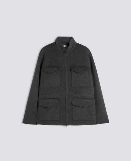 FIELD JACKET IN DOUBLE DI LANA - GRIGIO - ASPESI