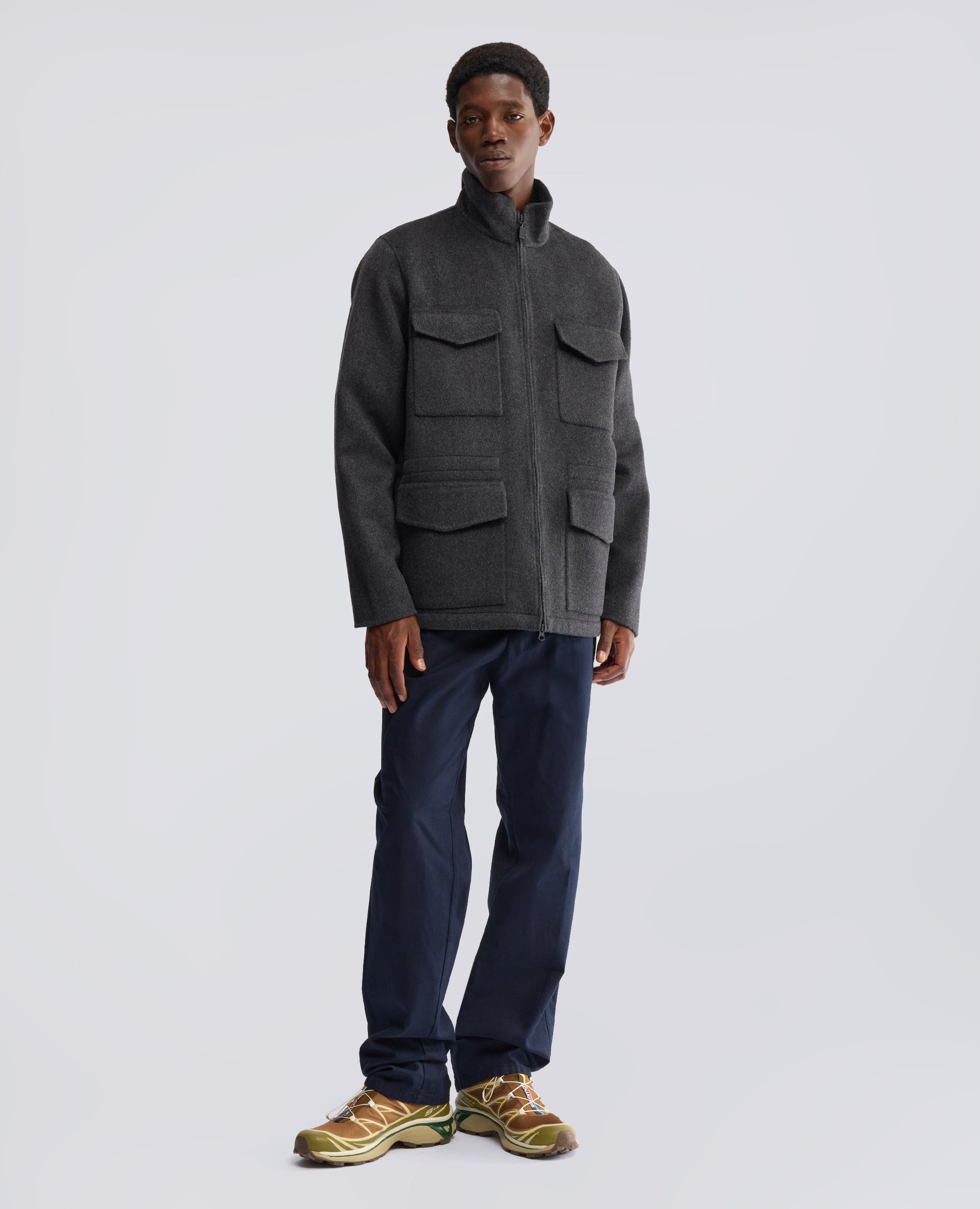 DOUBLE WOOL FIELD JACKET - GREY - ASPESI