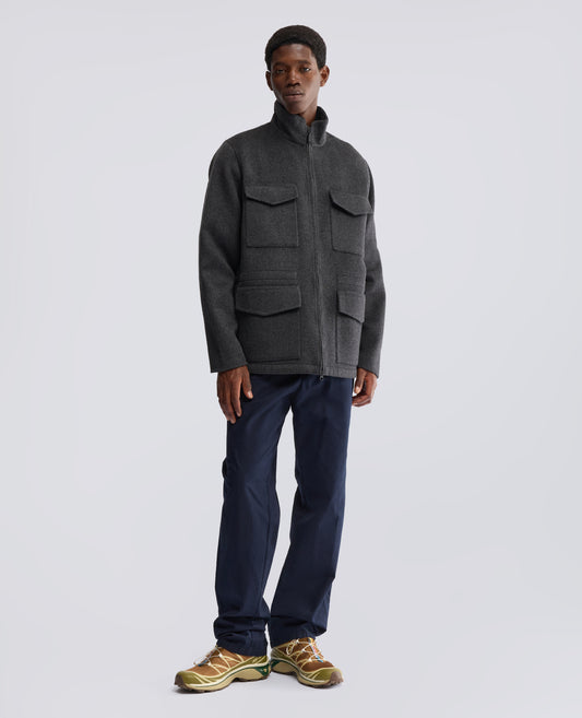 FIELD JACKET IN DOUBLE DI LANA - GRIGIO - ASPESI