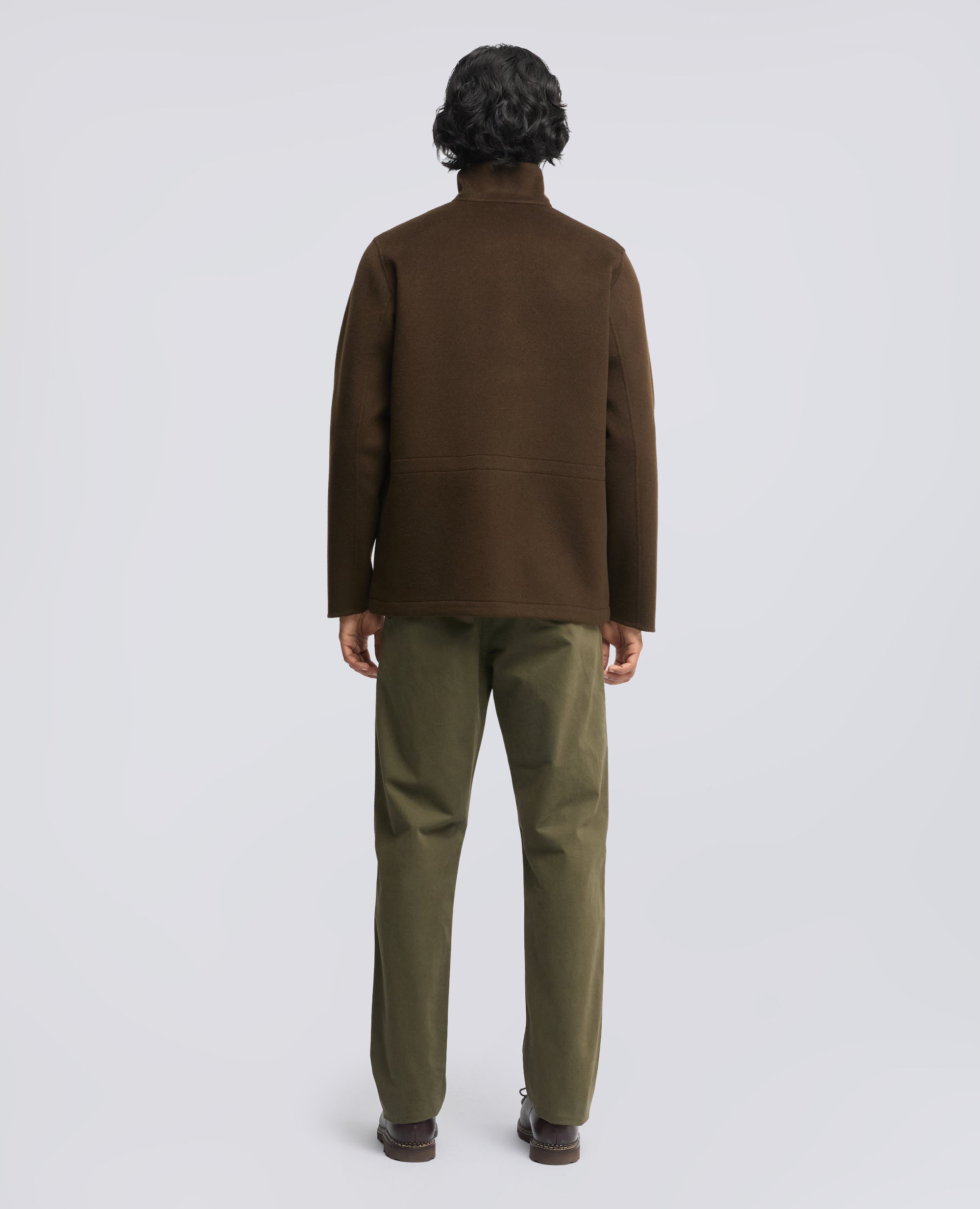 FIELD JACKET IN DOUBLE DI LANA - MARRONE - ASPESI