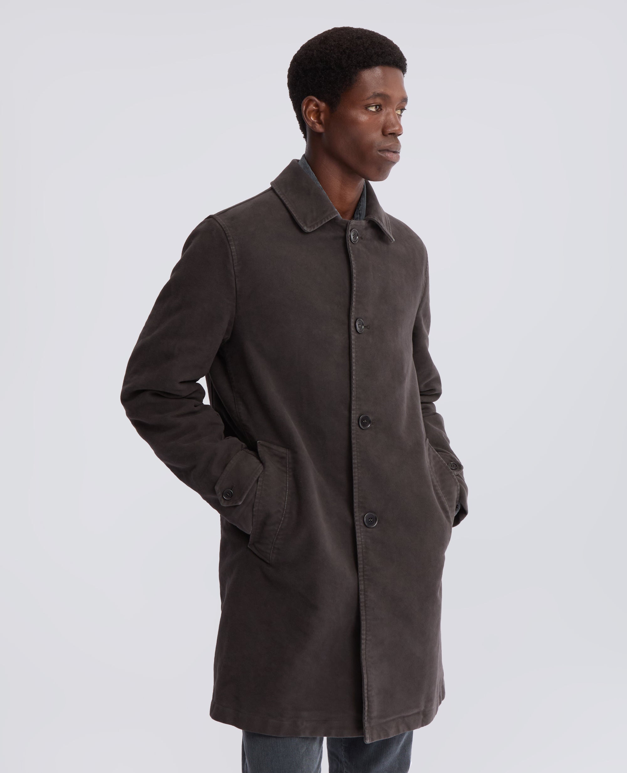 CAPPOTTO PERFETTO IN FUSTAGNO DI COTONE - MARRONE - ASPESI
