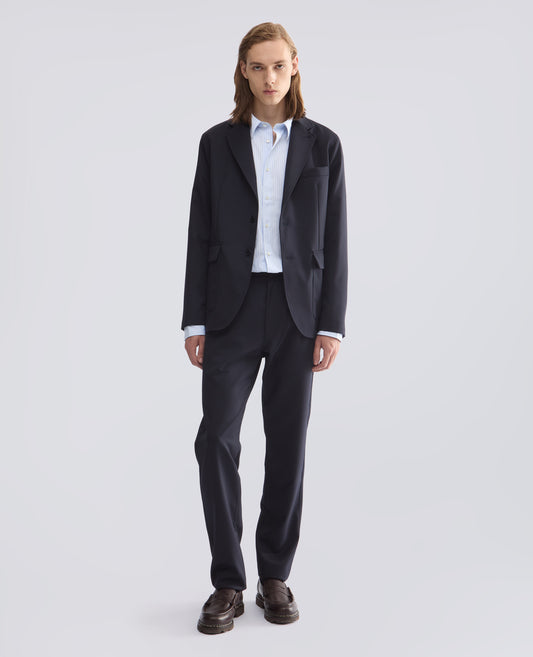 BLAZER DE GABARDINA DE PURA LANA VIRGEN - AZUL - ASPESI