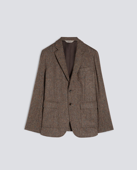 BLAZER IN PURA LANA VERGINE TINTO FILO - MARRONE - ASPESI