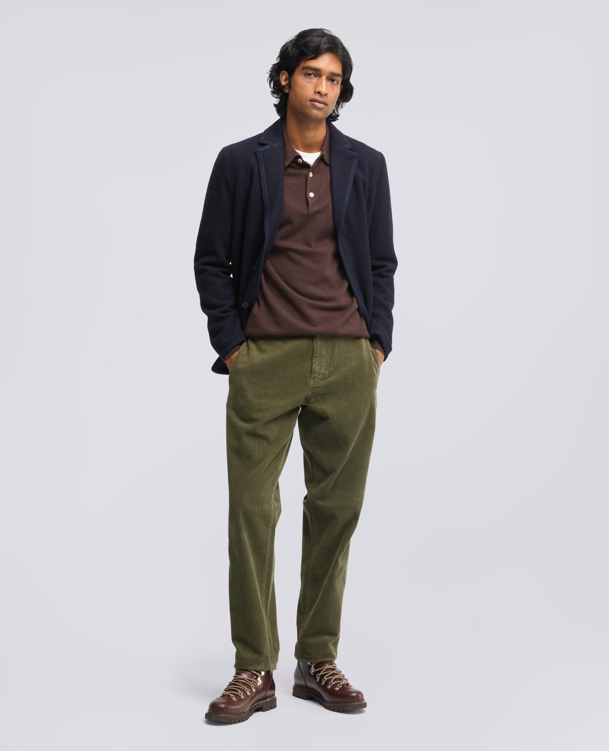 BLAZER IN SHETLAND DI PURA LANA VERGINE - NAVY - ASPESI