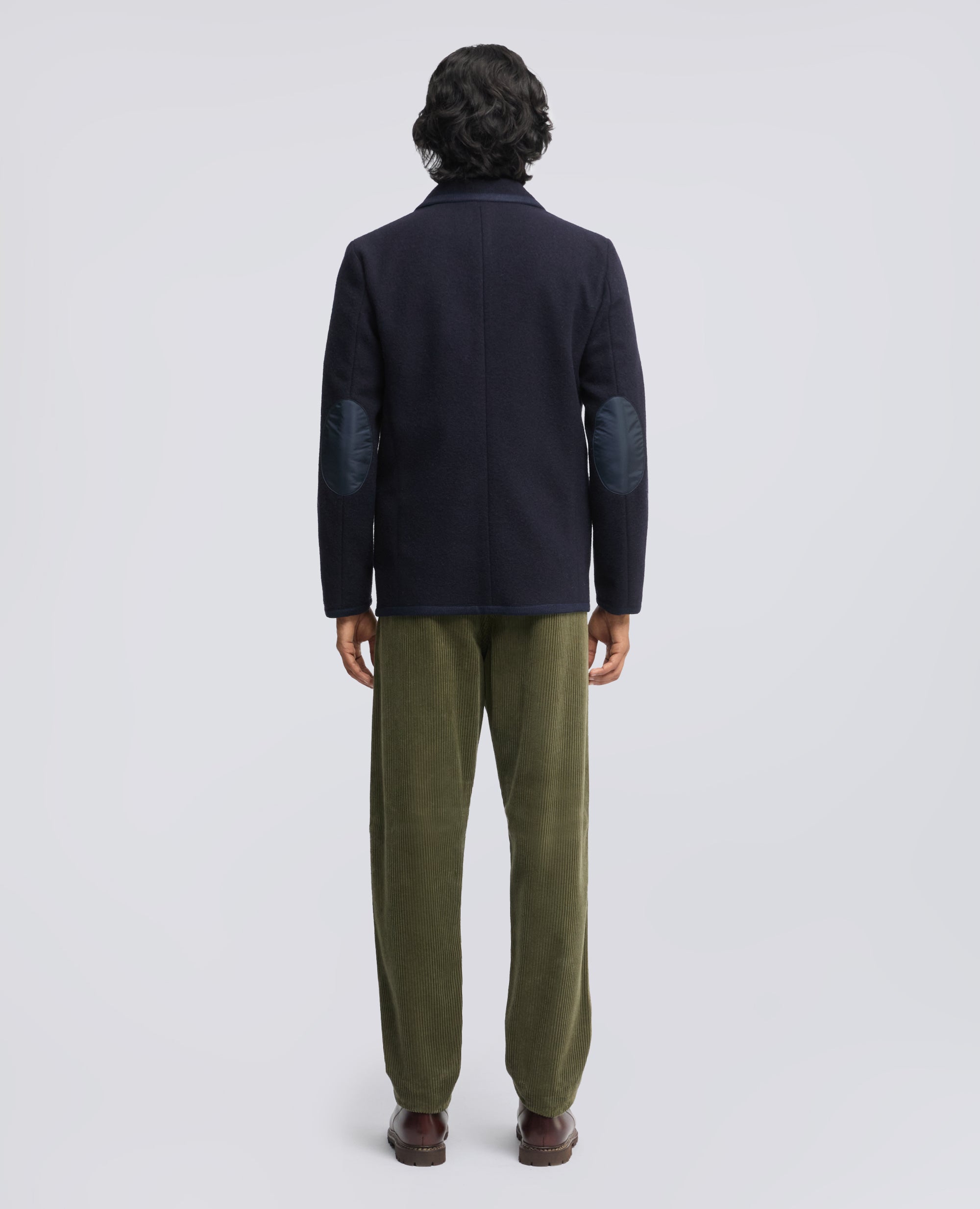 BLAZER IN SHETLAND DI PURA LANA VERGINE - NAVY - ASPESI