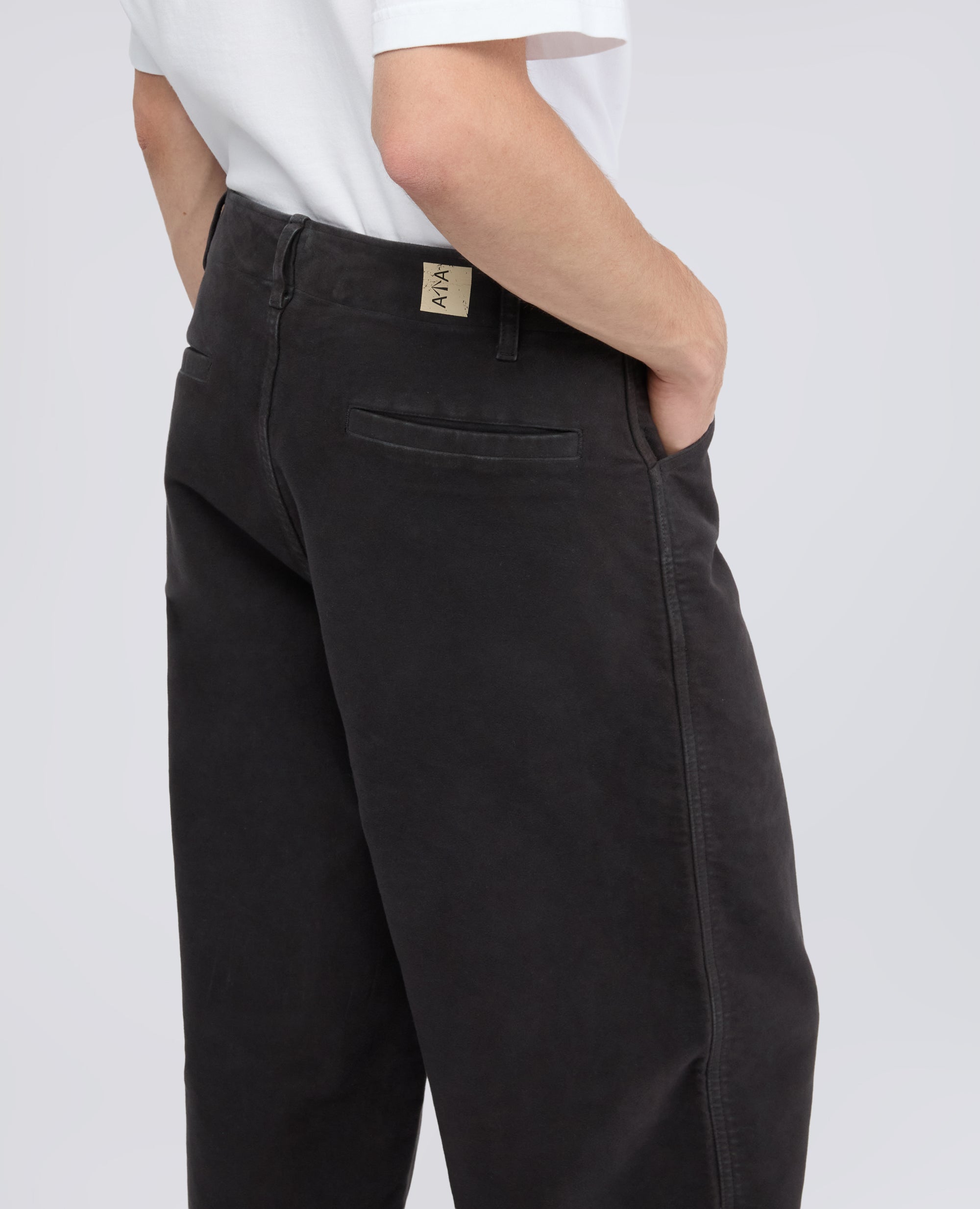 PANTALON EN FUSTAN DE ALGODON TENIDO EN PRENDA - MARRONE - ASPESI