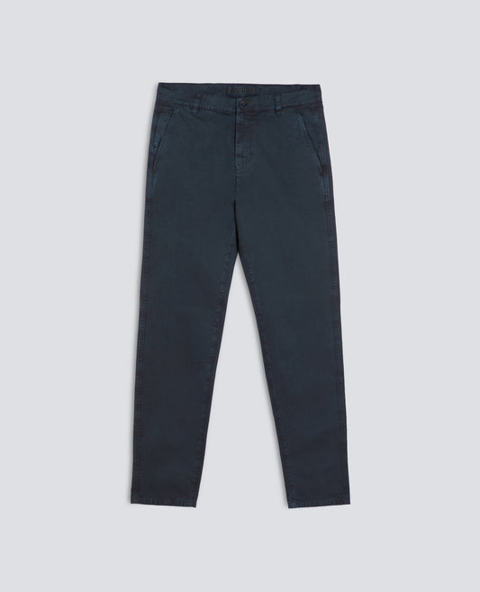 PANTALONE CHINO IN GABARDINA DI COTONE TINTO CAPO - NAVY