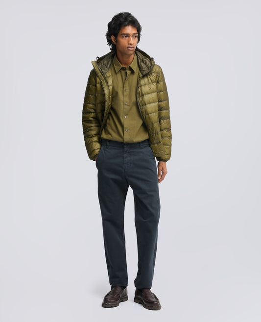 PANTALONE CHINO IN GABARDINA DI COTONE TINTO CAPO - NAVY