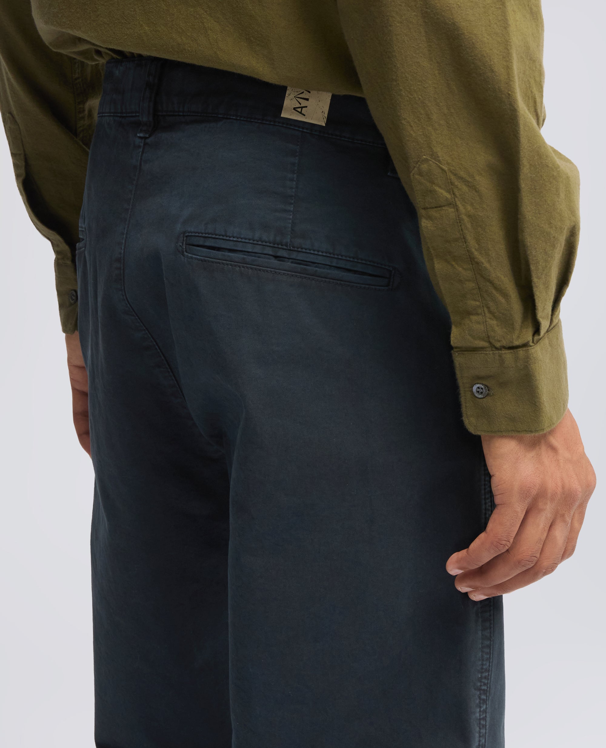 PANTALONE CHINO IN GABARDINA DI COTONE TINTO CAPO - NAVY - ASPESI