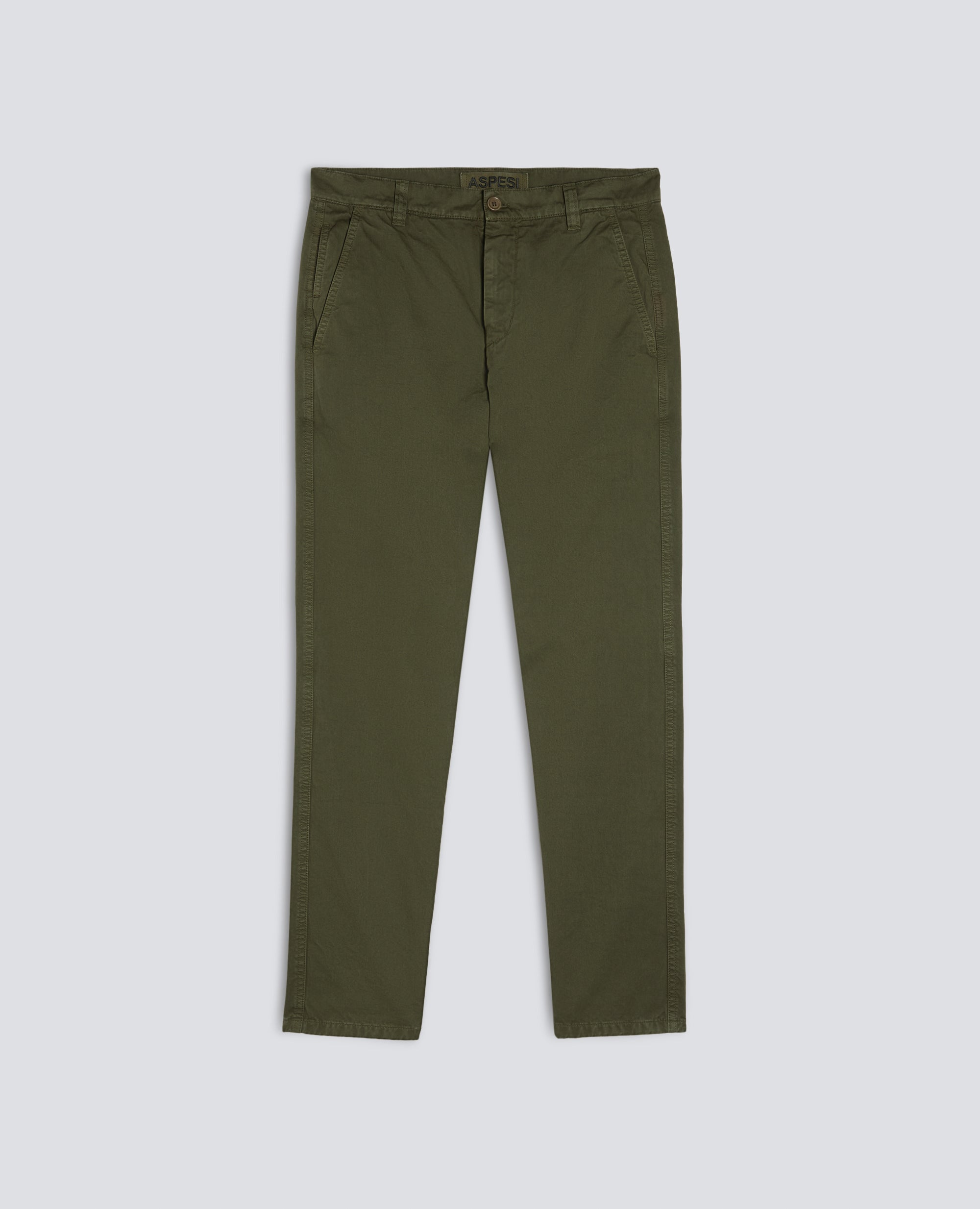 PANTALONE CHINO IN GABARDINA DI COTONE TINTO CAPO - MILITARY - ASPESI