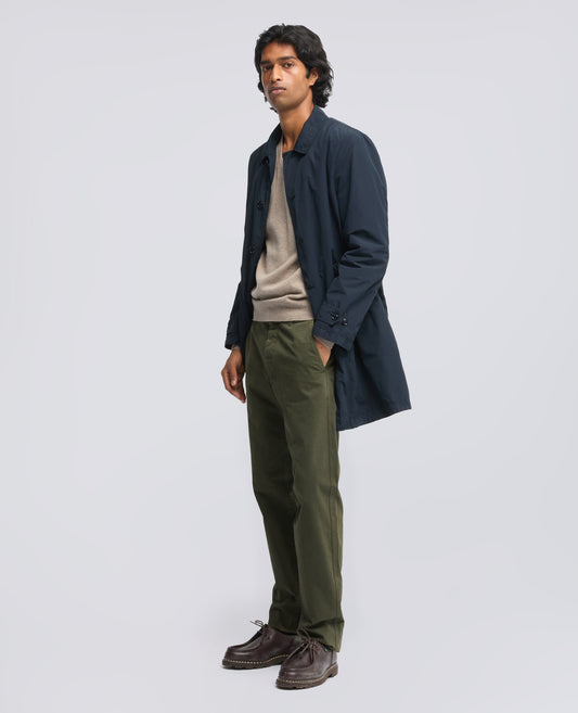 PANTALONE CHINO IN GABARDINA DI COTONE TINTO CAPO - MILITAR