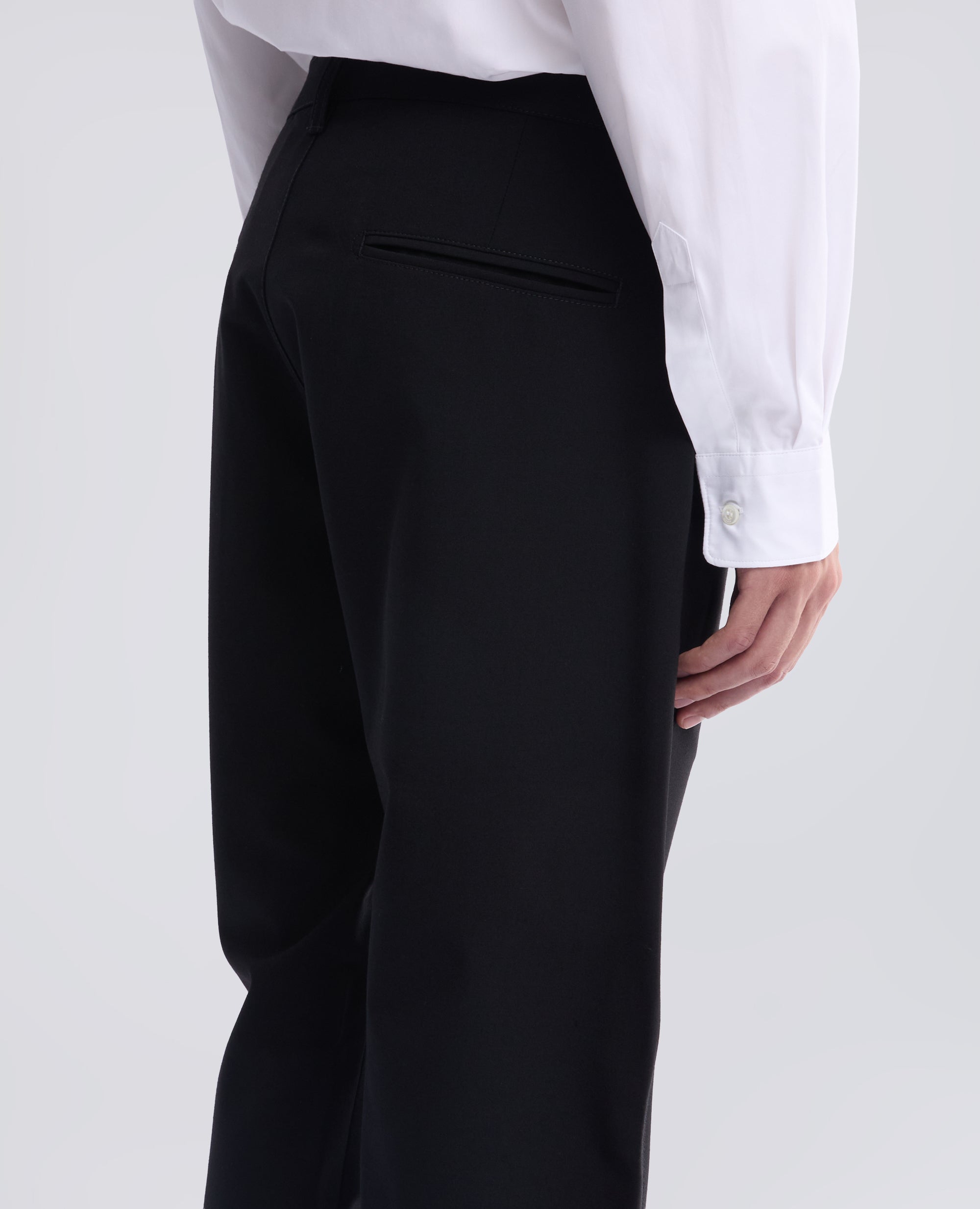 PANTALON CHINO EN FLANELLE TECNOLANA COMFORT - NOIR - ASPESI