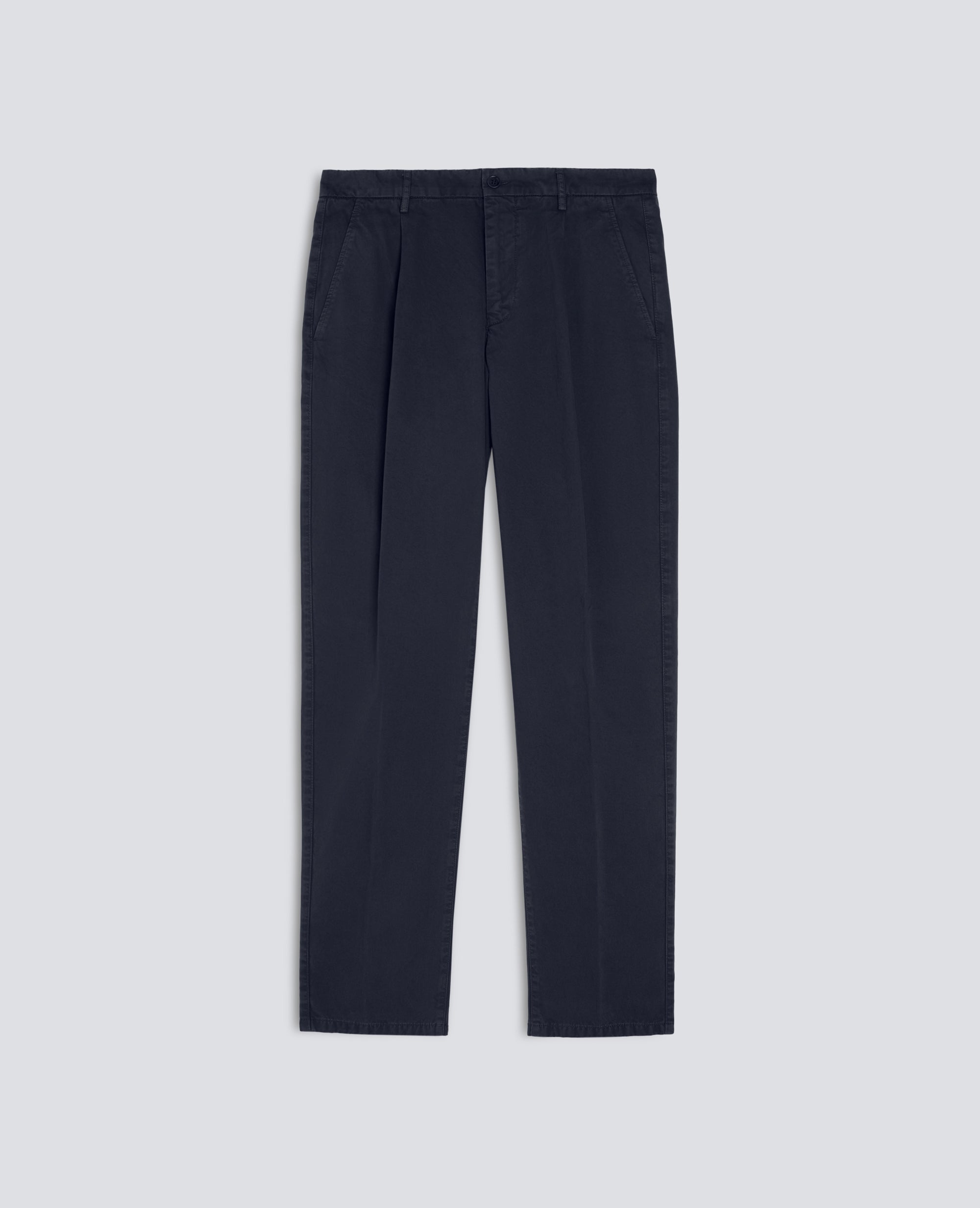 PANTALONE MONO PINCE IN GABARDINA DI COTONE  TINTO CAPO - BLU - ASPESI