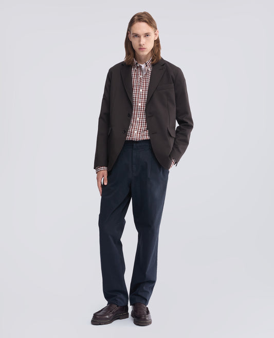PANTALONE MONO PINCE IN GABARDINA DI COTONE  TINTO CAPO - BLU - ASPESI