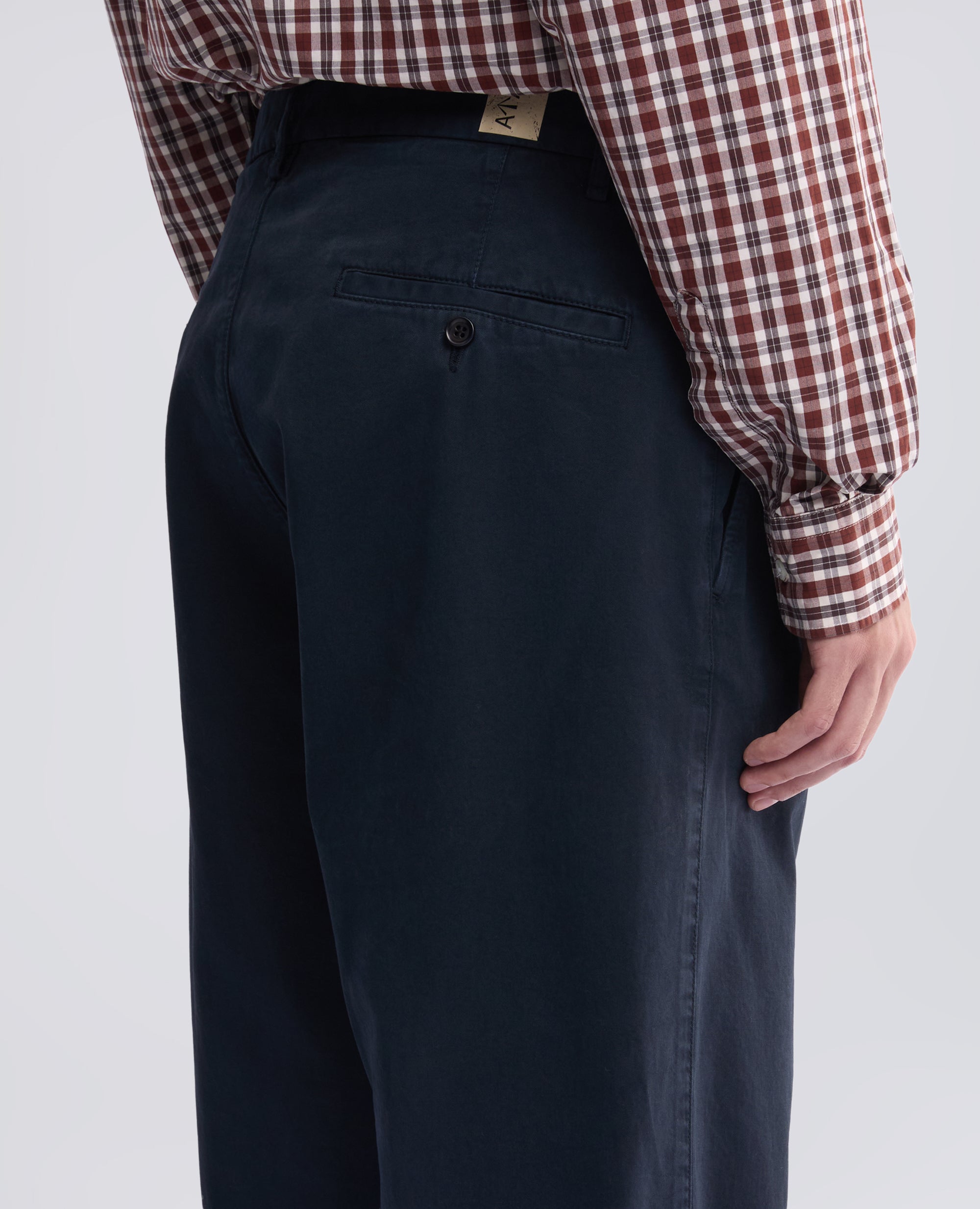 PANTALONE MONO PINCE IN GABARDINA DI COTONE  TINTO CAPO - BLU - ASPESI