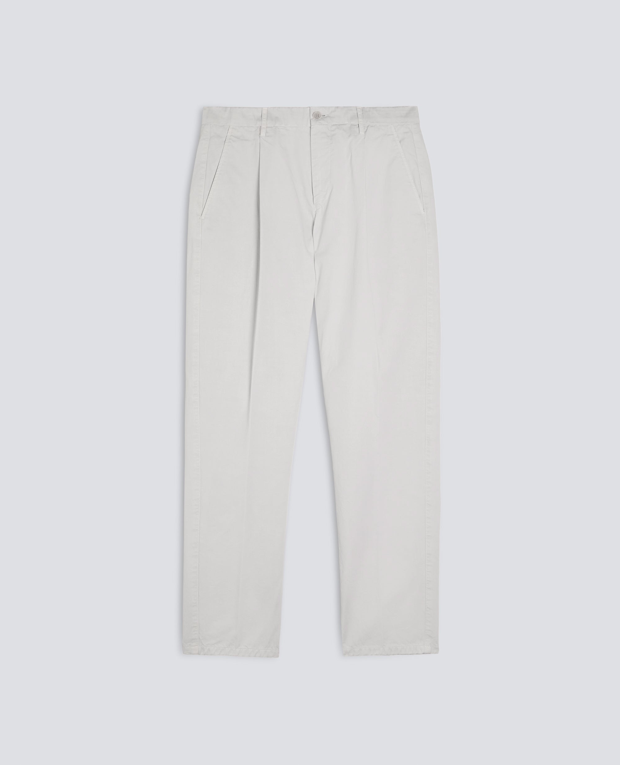 STUCKGEFARBTE HOSE MIT EINEM ABNAHER AUS BAUMWOLL-GABARDINE - GRAU - ASPESI
