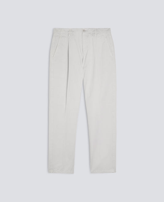 STUCKGEFARBTE HOSE MIT EINEM ABNAHER AUS BAUMWOLL-GABARDINE - GRAU - ASPESI